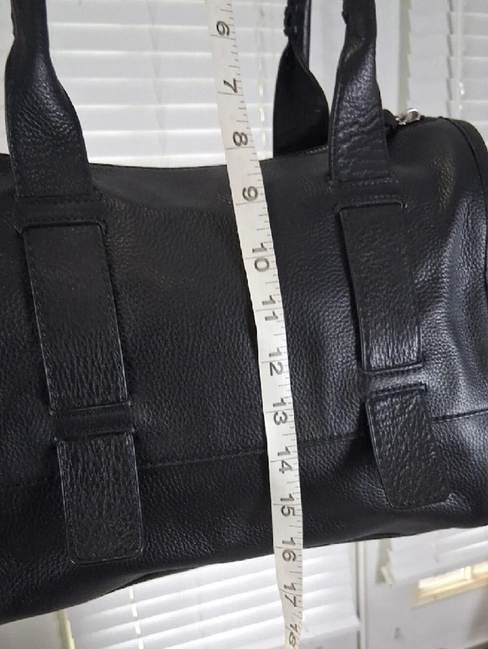 b. makowsky Black Leather Duffel Satchel